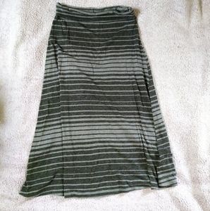 SOLD Ombre Stripe Maxi Skirt w Foldover Waist